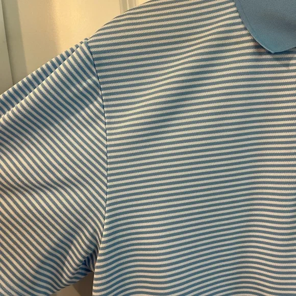 Southern Tide Men's Light Blue and White Striped Polo Shirt - Picture 6 of 8